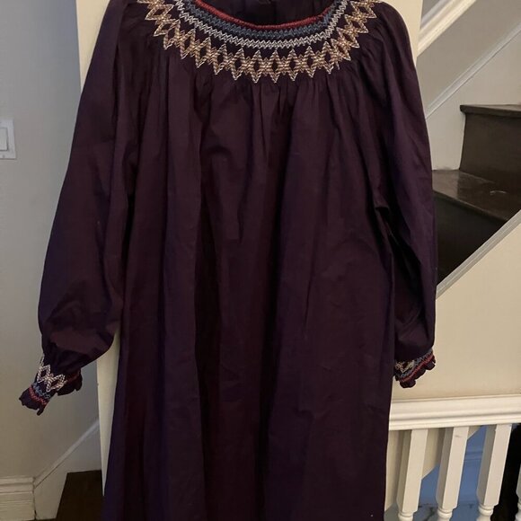 Purple Swing Dress With Embroidery - Picture 8 of 9